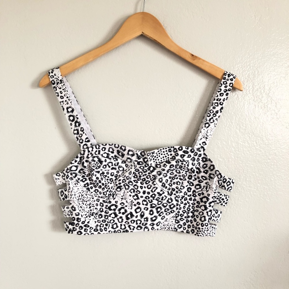 Lucca Couture Crop Top Bustier Size Large
